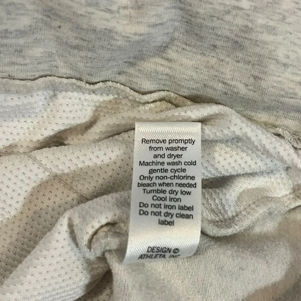 Athleta Long Zip Up Hoodie Heathered Gray Tunic Duster Sweatshirt Womens Small